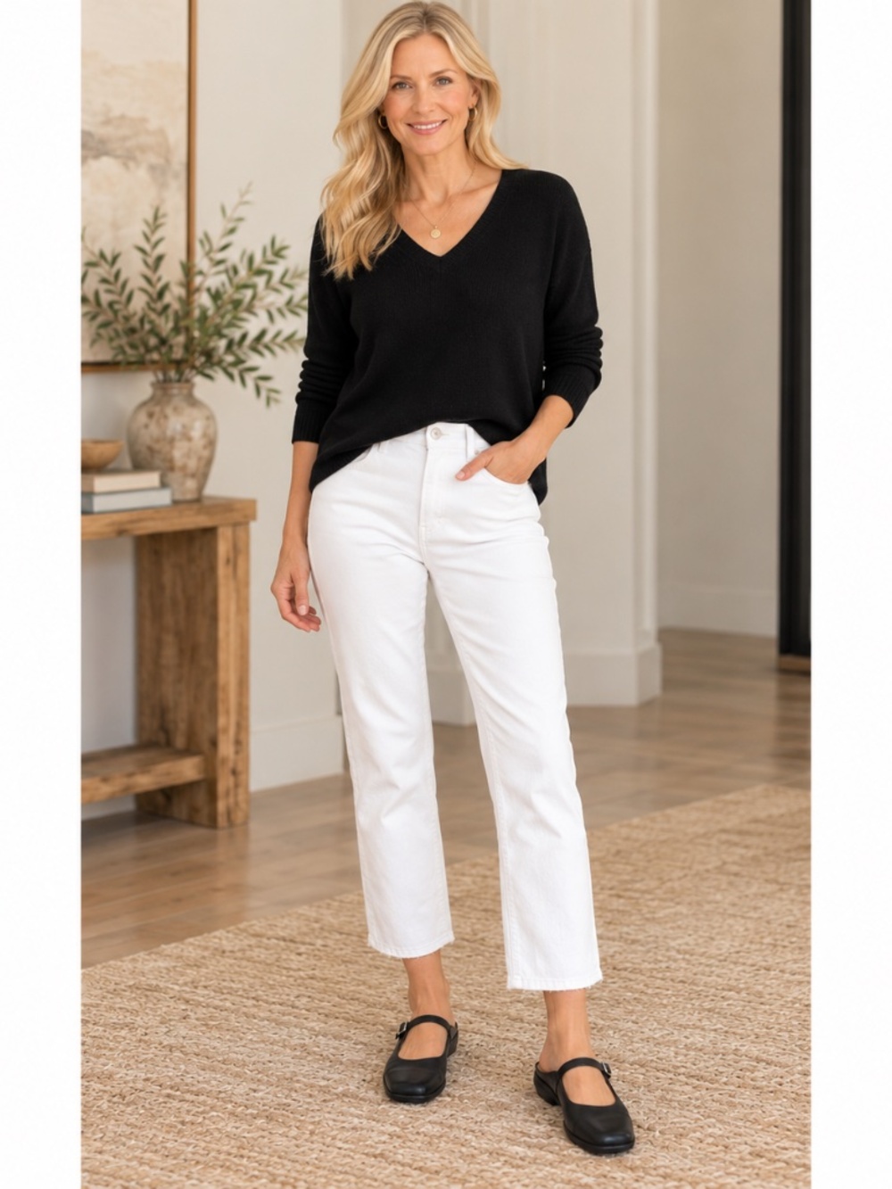 Sam & Libby Black Mary Jane Mule Clogs Square Toe Buckle Shoes